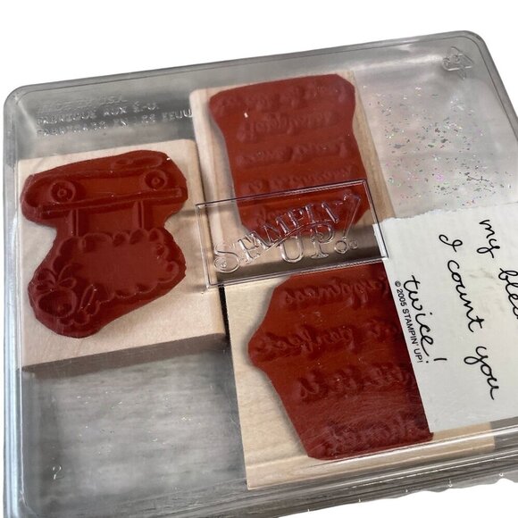 Stampin Up! Happiness Baby Sheep Rubber Stamp Set With Wooden Blocks - Picture 2 of 2